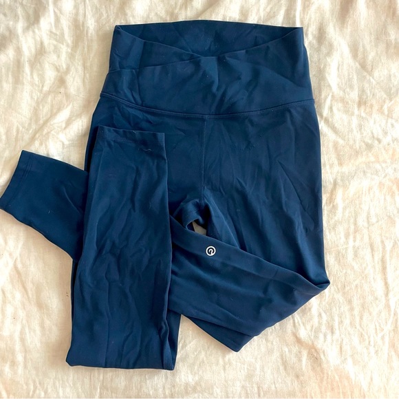 Pants - Navy blue crossover waist leggings